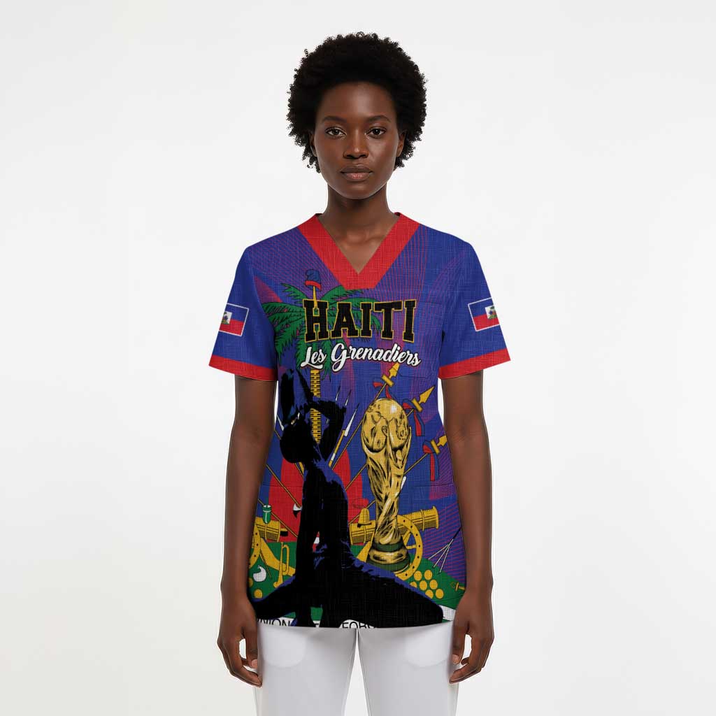 Custom Haiti World Football 2026 Scrub Top Go Les Grenadiers - African Pride