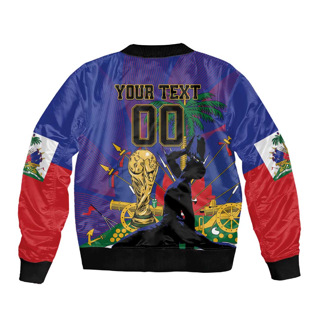 Custom Haiti World Football 2026 Sleeve Zip Bomber Jacket Go Les Grenadiers - African Pride
