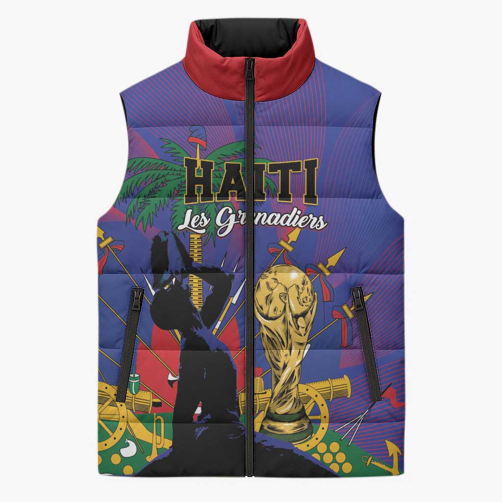 Custom Haiti World Football 2026 Sleeveless Puffer Jacket Go Les Grenadiers