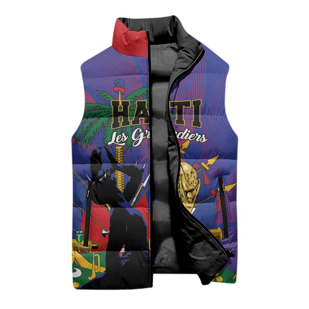 Custom Haiti World Football 2026 Sleeveless Puffer Jacket Go Les Grenadiers