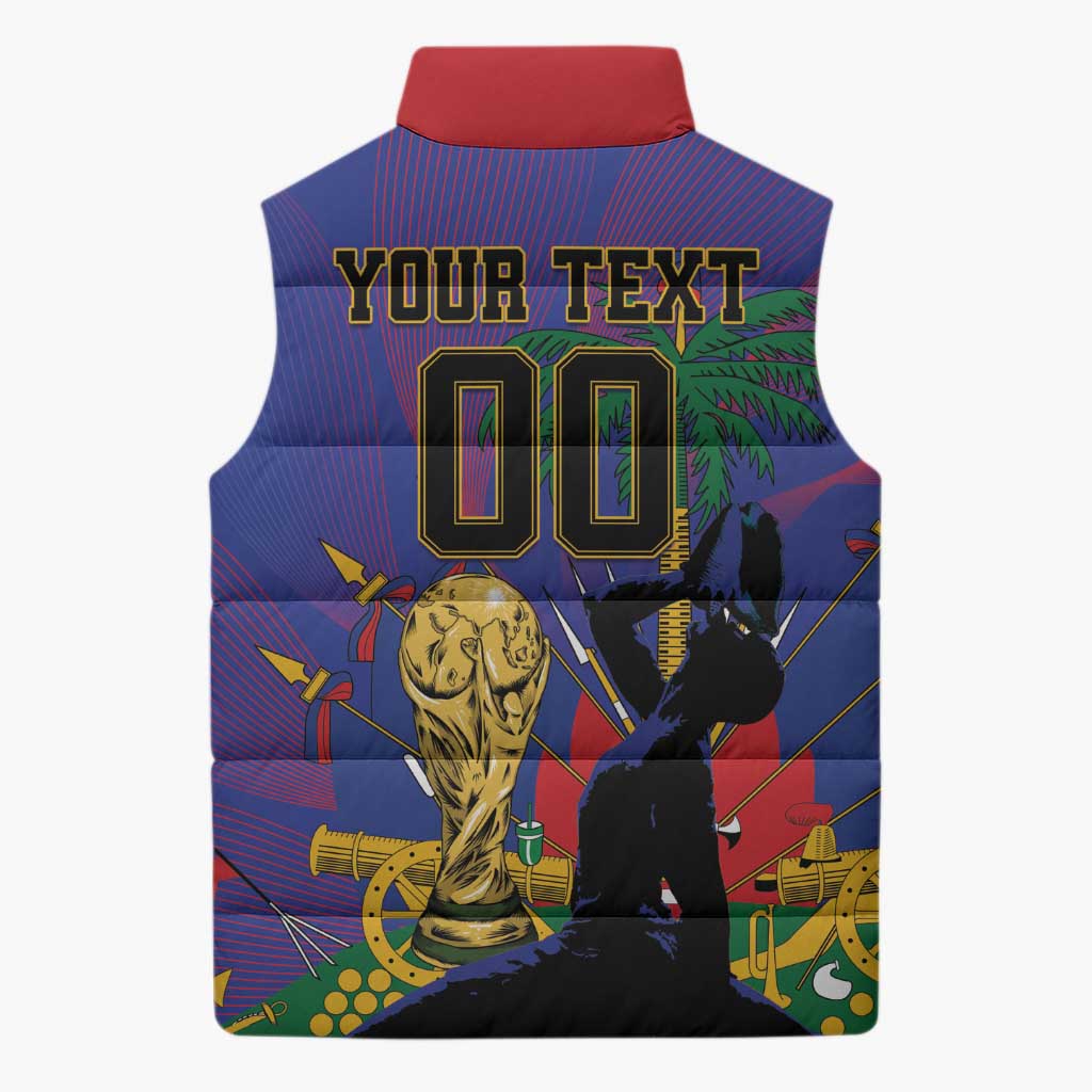 Custom Haiti World Football 2026 Sleeveless Puffer Jacket Go Les Grenadiers