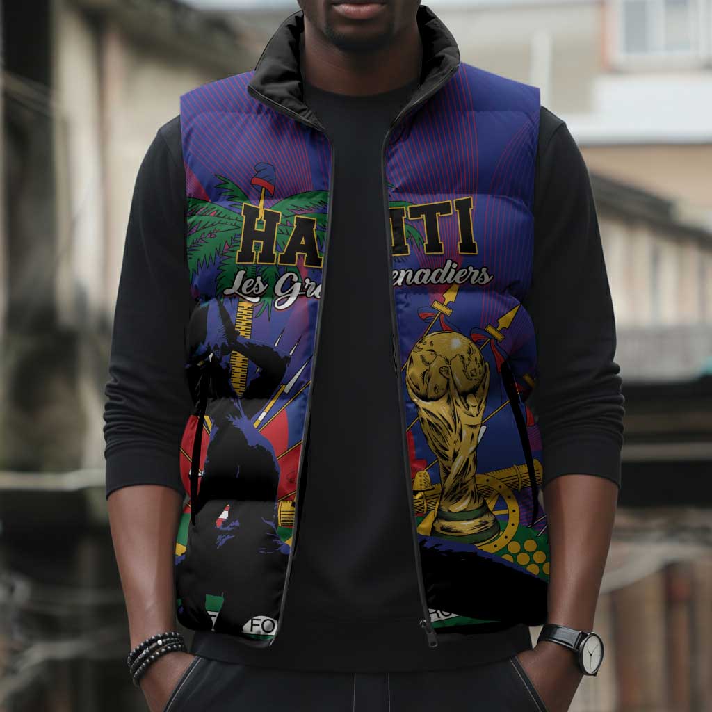 Custom Haiti World Football 2026 Sleeveless Puffer Jacket Go Les Grenadiers