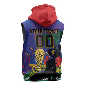 Custom Haiti World Football 2026 Sleeveless Zip Hoodie Go Les Grenadiers - African Pride