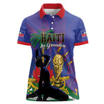 Custom Haiti World Football 2026 Women Polo Shirt Go Les Grenadiers LT01