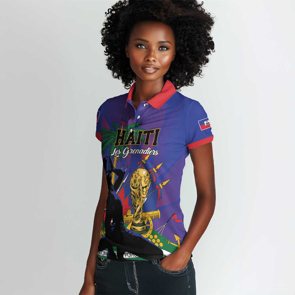 Custom Haiti World Football 2026 Women Polo Shirt Go Les Grenadiers LT01