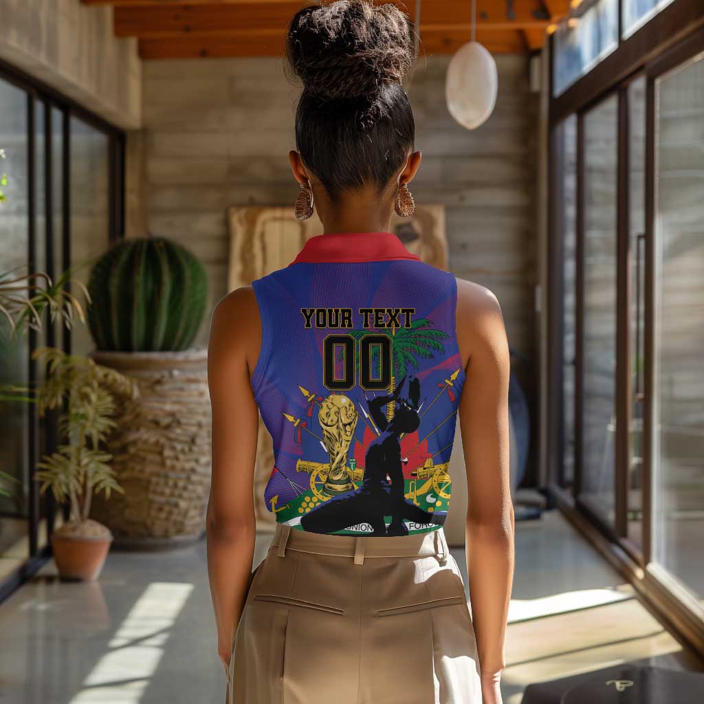 Custom Haiti World Football 2026 Women Sleeveless Polo Shirt Go Les Grenadiers - African Pride