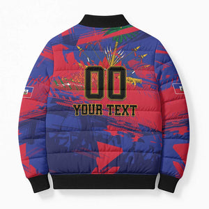 Custom Ekip Foutbol Ayiti 2026 Bomber Puffer Jacket Haiti Grenadye Alaso