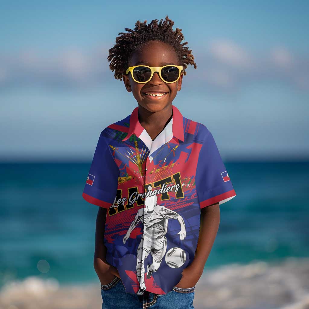 Custom Ekip Foutbol Ayiti 2026 Kid Hawaiian Shirt Haiti Grenadye Alaso LT01