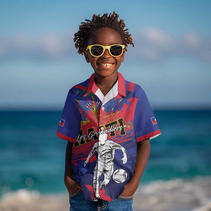 Custom Ekip Foutbol Ayiti 2026 Kid Hawaiian Shirt Haiti Grenadye Alaso LT01