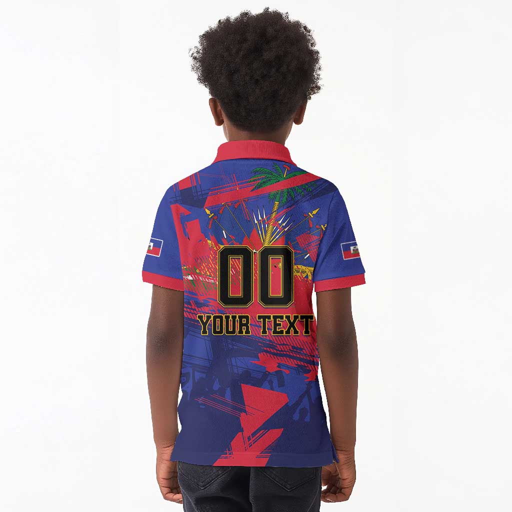 Custom Ekip Foutbol Ayiti 2026 Kid Polo Shirt Haiti Grenadye Alaso LT01