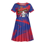 Custom Ekip Foutbol Ayiti 2026 Kid Short Sleeve Dress Haiti Grenadye Alaso LT01
