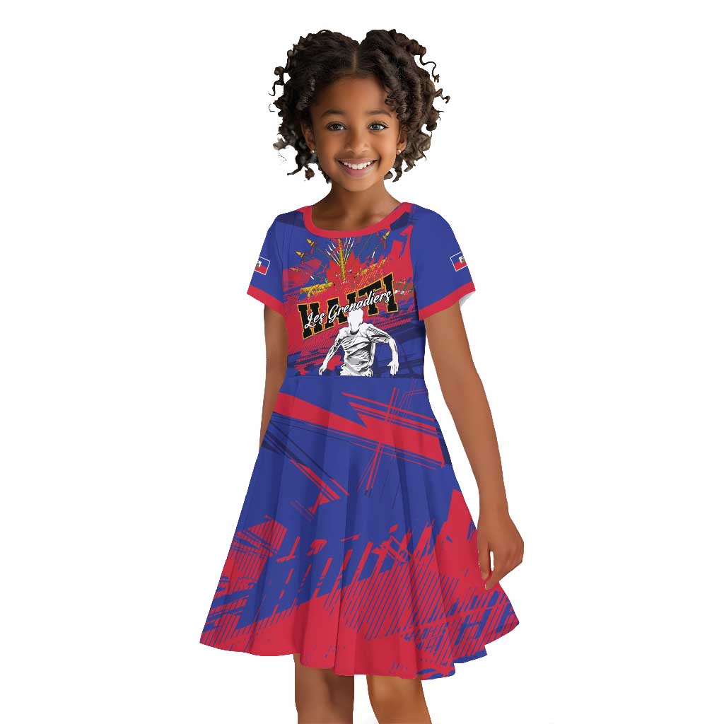 Custom Ekip Foutbol Ayiti 2026 Kid Short Sleeve Dress Haiti Grenadye Alaso LT01