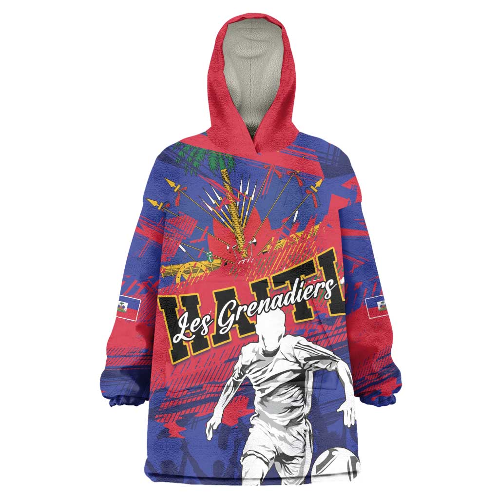 Custom Ekip Foutbol Ayiti 2026 Kid Wearable Blanket Hoodie Haiti Grenadye Alaso - African Pride