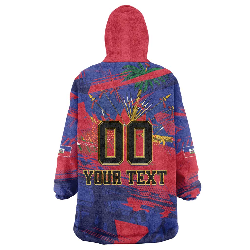 Custom Ekip Foutbol Ayiti 2026 Kid Wearable Blanket Hoodie Haiti Grenadye Alaso - African Pride