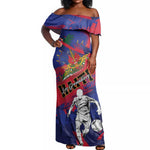 Custom Ekip Foutbol Ayiti 2026 Off Shoulder Maxi Dress Haiti Grenadye Alaso - African Pride