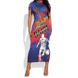 Custom Ekip Foutbol Ayiti 2026 Short Sleeve Bodycon Dress Haiti Grenadye Alaso LT01