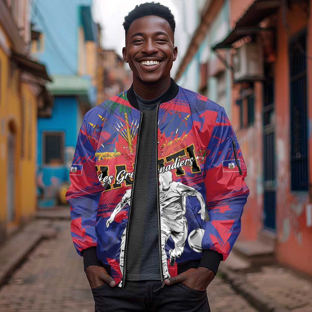 Custom Ekip Foutbol Ayiti 2026 Sleeve Zip Bomber Jacket Haiti Grenadye Alaso - African Pride