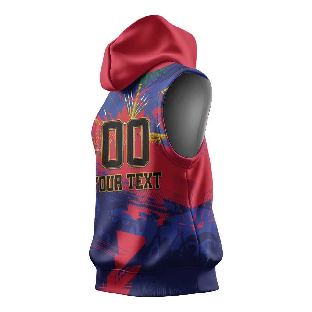 Custom Ekip Foutbol Ayiti 2026 Sleeveless Hoodie Haiti Grenadye Alaso - African Pride