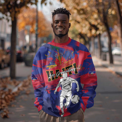 Custom Ekip Foutbol Ayiti 2026 Sweatshirt Haiti Grenadye Alaso - African Pride