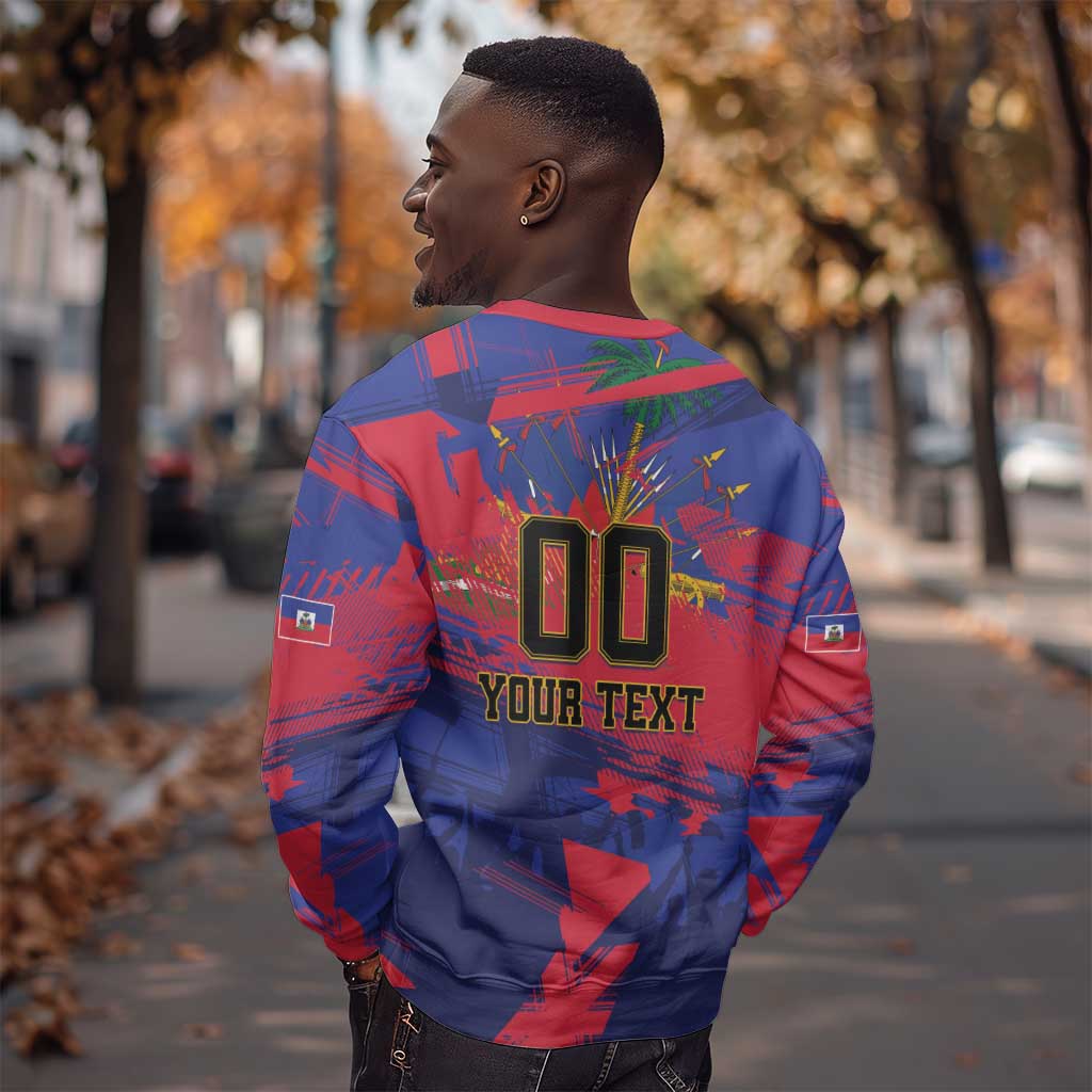 Custom Ekip Foutbol Ayiti 2026 Sweatshirt Haiti Grenadye Alaso - African Pride
