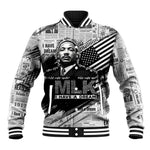 I Have A Dream MLK Baseball Jacket Newspaper Grunge Style - African Pride