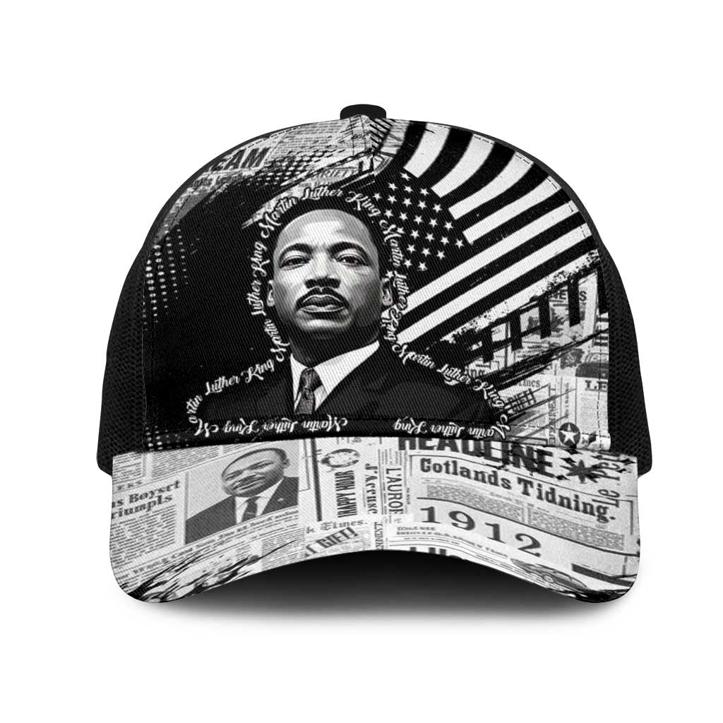 I Have A Dream MLK Baseball Net Cap Newspaper Grunge Style - African Pride