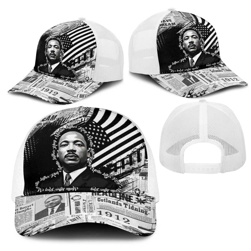 I Have A Dream MLK Baseball Net Cap Newspaper Grunge Style - African Pride
