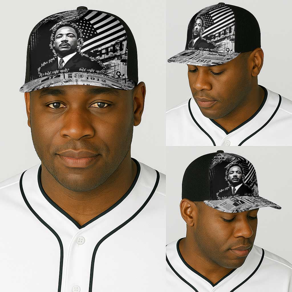 I Have A Dream MLK Baseball Net Cap Newspaper Grunge Style - African Pride