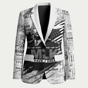 I Have A Dream MLK Blazer Newspaper Grunge Style - African Pride