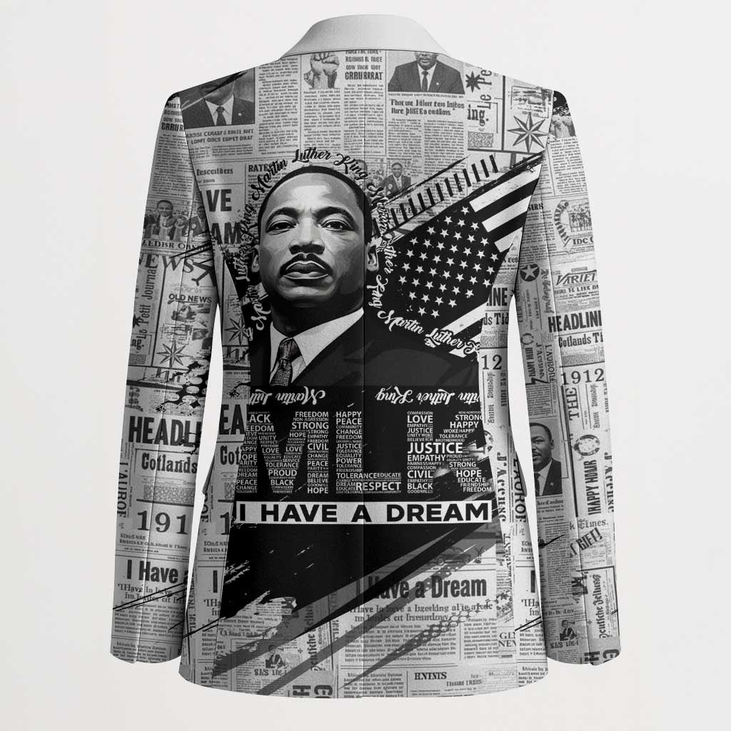 I Have A Dream MLK Blazer Newspaper Grunge Style - African Pride