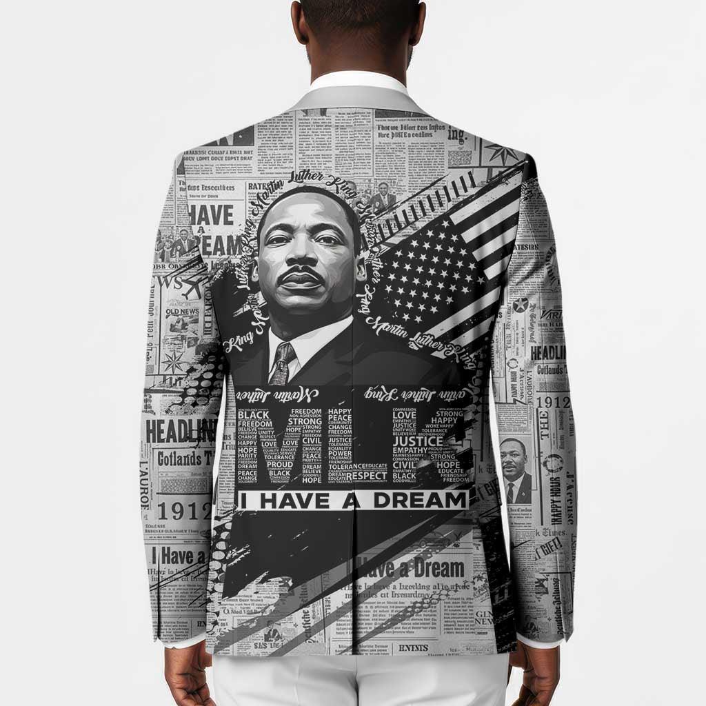 I Have A Dream MLK Blazer Newspaper Grunge Style - African Pride