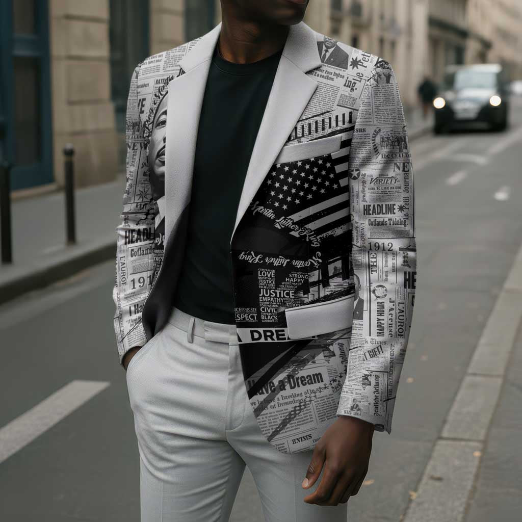 I Have A Dream MLK Blazer Newspaper Grunge Style - African Pride