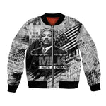 I Have A Dream MLK Bomber Jacket Newspaper Grunge Style - African Pride