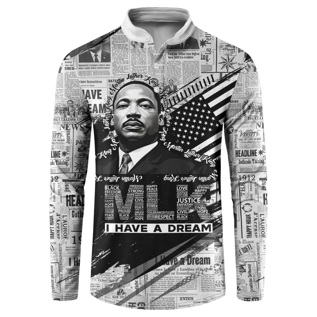 I Have A Dream MLK Button Sweatshirt Newspaper Grunge Style