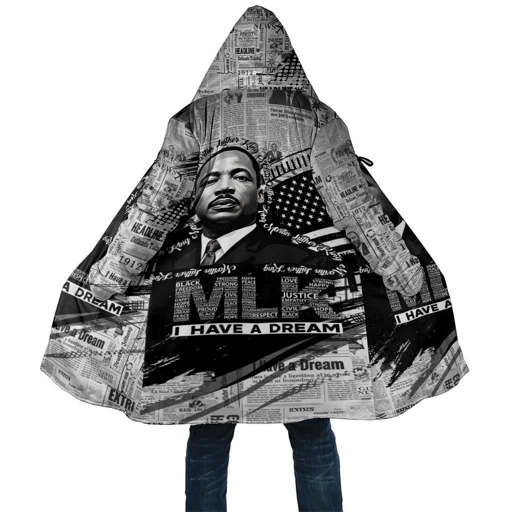 I Have A Dream MLK Cloak Newspaper Grunge Style - African Pride