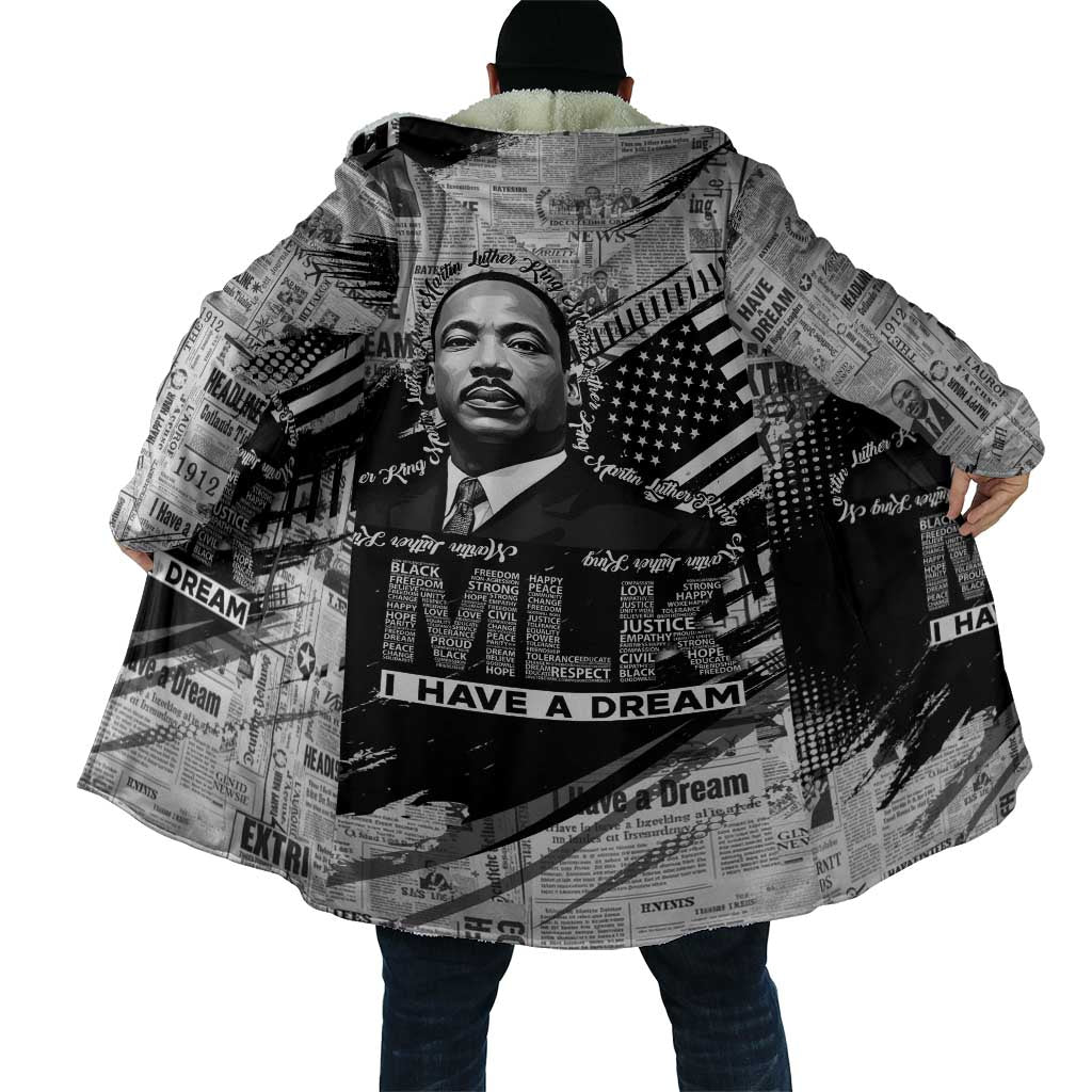 I Have A Dream MLK Cloak Newspaper Grunge Style - African Pride