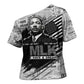 I Have A Dream MLK Cross Shoulder Shirt Newspaper Grunge Style - African Pride