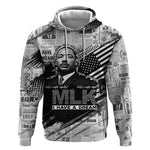 I Have A Dream MLK Hoodie Newspaper Grunge Style - African Pride