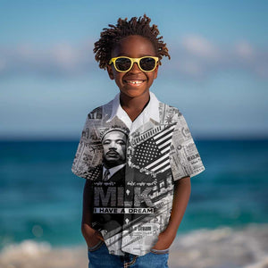 I Have A Dream MLK Kid Hawaiian Shirt Newspaper Grunge Style - African Pride