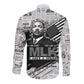 I Have A Dream MLK Long Sleeve Button Shirt Newspaper Grunge Style - African Pride