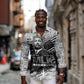 I Have A Dream MLK Long Sleeve Button Shirt Newspaper Grunge Style - African Pride