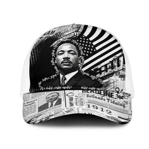 I Have A Dream MLK Mesh Trucker Cap Newspaper Grunge Style - African Pride