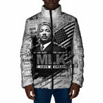 I Have A Dream MLK Padded Jacket Newspaper Grunge Style - African Pride
