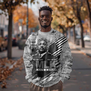 I Have A Dream MLK Sweatshirt Newspaper Grunge Style - African Pride
