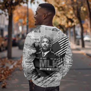 I Have A Dream MLK Sweatshirt Newspaper Grunge Style - African Pride