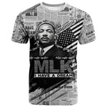 I Have A Dream MLK T shirt Newspaper Grunge Style - African Pride