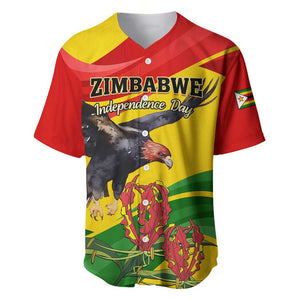 Zimbabwe Independence Day Baseball Jersey Featuring Chapungu Bird and Flame Lily