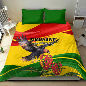 Zimbabwe Independence Day Bedding Set Featuring Chapungu Bird and Flame Lily