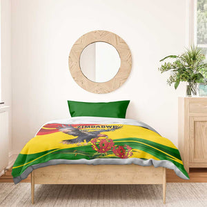 Zimbabwe Independence Day Bedding Set Featuring Chapungu Bird and Flame Lily