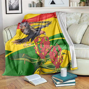 Zimbabwe Independence Day Blanket Featuring Chapungu Bird and Flame Lily